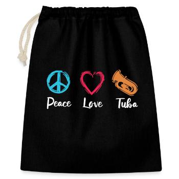 Peace Love Tuba - Gift Bag 40 x 50 cm - black - Front