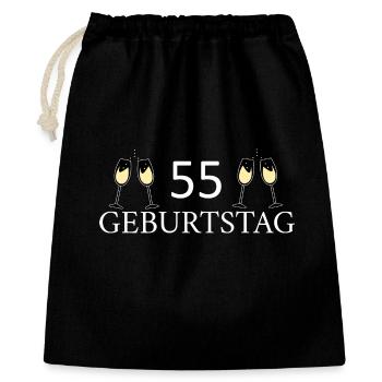 55.Geburtstag 55 Jahre - Geschenkbeutel aus Baumwolle (40 x 50 cm) - Schwarz - Vorne