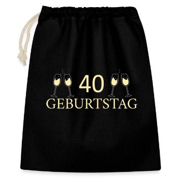 40e anniversaire 40 ans - Sac cadeau 40 x 50 cm - noir - Devant