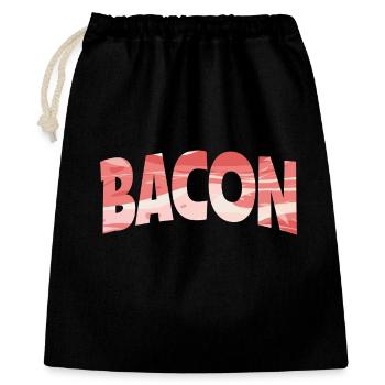 Illustration de bacon tourné à l’envers - Sac cadeau 40 x 50 cm - noir - Devant