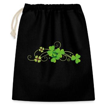 St Patricks Day. Realistic Shamrocks. Irish Day. - Gift Bag 40 x 50 cm - black - Front