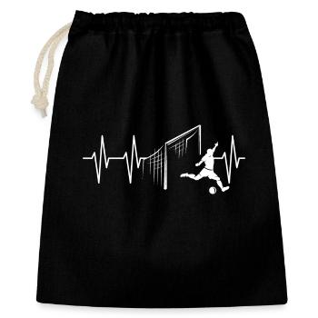 Soccer Goal Shot Heartbeat Team Team Pulse - Gift Bag 40 x 50 cm - black - Front