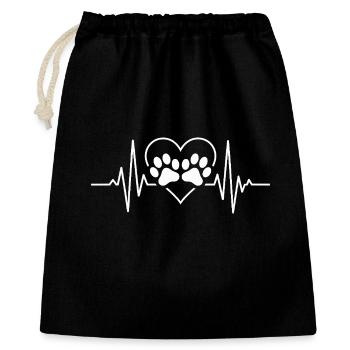 Heart and paw patterns for animal lovers - Gift Bag 40 x 50 cm - black - Front