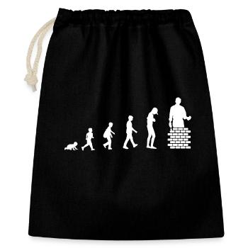 Evolution from baby to bricklayer / profession - Gift Bag 40 x 50 cm - black - Front