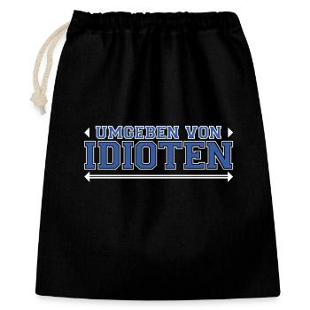 Entouré d’idiots - Sac cadeau 40 x 50 cm - noir - Devant