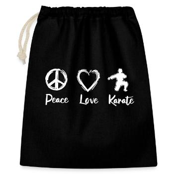 Peace Love Karate - Gift Bag 40 x 50 cm - black - Front