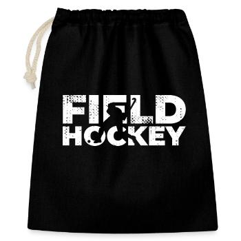 Hockey - Geschenkbeutel aus Baumwolle (40 x 50 cm) - Schwarz - Vorne