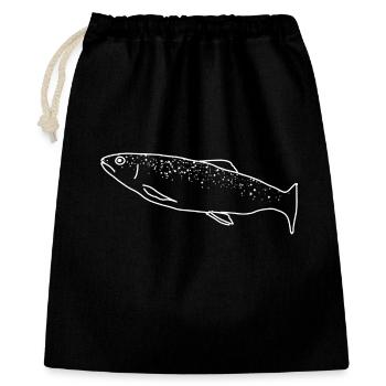 Lineart de la truite - Sac cadeau 40 x 50 cm - noir - Devant
