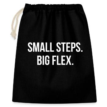 SMALL STEPS. BIG FLEX. | Greyline Official - Gift Bag 40 x 50 cm - black - Front