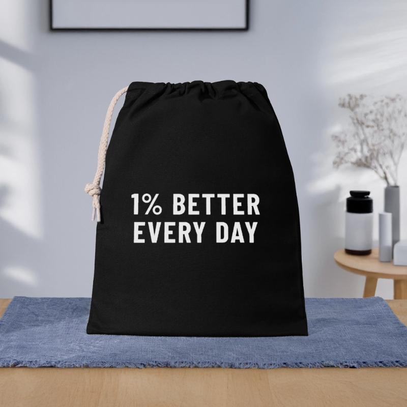 1% Better Every Day Geschenkbeutel aus Baumwolle (40 x 50 cm)