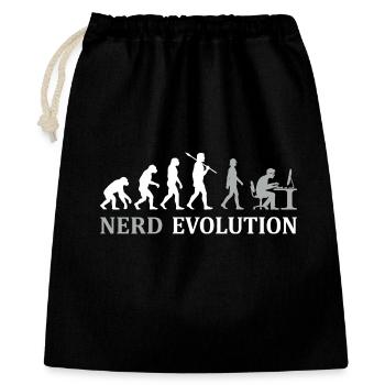 Nerd Evolution – Vom Affen zum PC-Profi - Geschenkbeutel aus Baumwolle (40 x 50 cm) - Schwarz - Vorne
