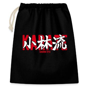 Shorin Ryu Karate Kampfsport-Dojo Kanji Japan - Geschenkbeutel aus Baumwolle (40 x 50 cm) - Schwarz - Vorne