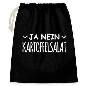 Lustiger Spruch Ja Nein Kartoffelsalat - Geschenkbeutel aus Baumwolle (40 x 50 cm) - Schwarz - Vorne