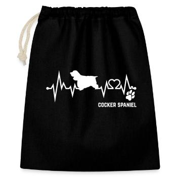 Cocker Spaniel Heartbeat Pulse ECG Cadeau pour chien - Sac cadeau 40 x 50 cm - noir - Devant
