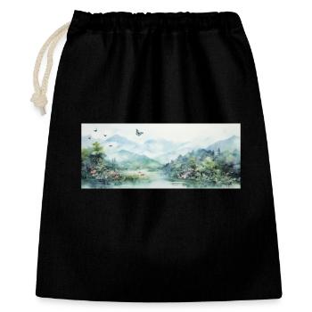 Watercolor Landscape - Gift Bag 40 x 50 cm - black - Front