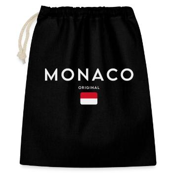 Drapeau monégasque, fierté monégasque - Sac cadeau 40 x 50 cm - noir - Devant