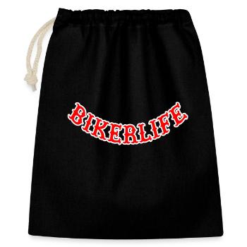 Bikerlife_red_ - Geschenkbeutel aus Baumwolle (40 x 50 cm) - Schwarz - Vorne