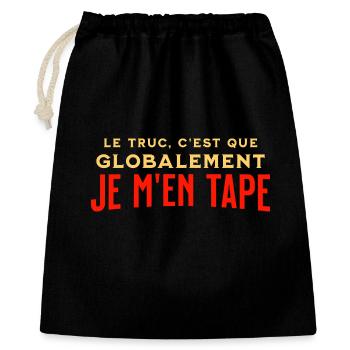 Globalement je m'en tape - Sac cadeau 40 x 50 cm - noir - Devant