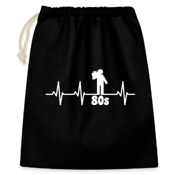 Heartbeat Amants des années 80 - Sac cadeau 40 x 50 cm - noir - Devant