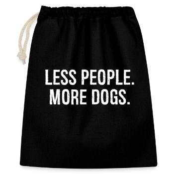 less people more dogs funny shirt - Sac cadeau 40 x 50 cm - noir - Devant