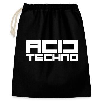 techno acide - Sac cadeau 40 x 50 cm - noir - Devant