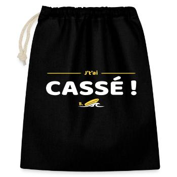 J'tai cassé ! Réplique culte Brice de Nice - Sac cadeau 40 x 50 cm - noir - Devant