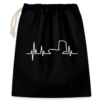 Truck Truck Heartbeat white - Gift Bag 40 x 50 cm - black - Front