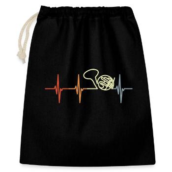 Vintage French Horn Heart Line - Gift Bag 40 x 50 cm - black - Front
