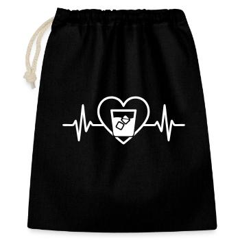 Whisky Heart Glass Elegant Aperitif - Gift Bag 40 x 50 cm - black - Front