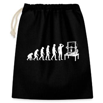 Évolution de l’impression 3D – Du singe au créateur - Sac cadeau 40 x 50 cm - noir - Devant