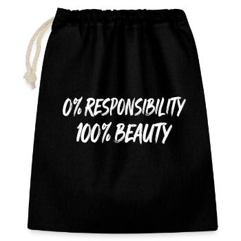 0% Responsibility 100% Beauty - Gift Bag 40 x 50 cm - black - Front