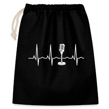 Microphone Heartbeat - Gift Bag 40 x 50 cm - black - Front