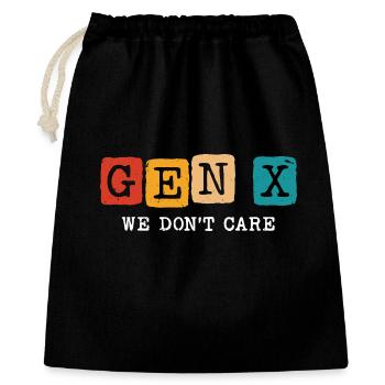 gen x we don't care - Geschenkbeutel aus Baumwolle (40 x 50 cm) - Schwarz - Vorne