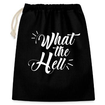 what the hell - Gift Bag 40 x 50 cm - black - Front