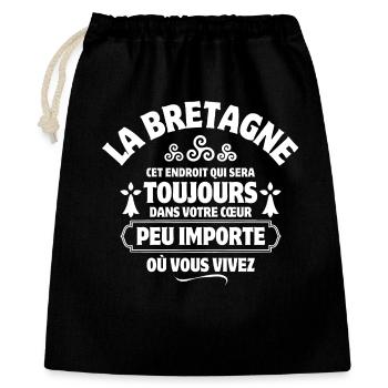 Bretagne, je suis Breton, celte - Sac cadeau 40 x 50 cm - noir - Devant
