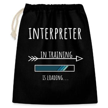 Interprète Don Profession Formation Interprète - Sac cadeau 40 x 50 cm - noir - Devant