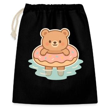 Cute teddy bear in the water - Gift Bag 40 x 50 cm - black - Front