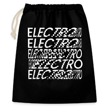 Glitch Elektro-Typografie - Geschenkbeutel aus Baumwolle (40 x 50 cm) - Schwarz - Vorne