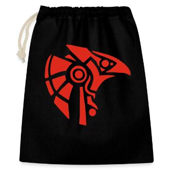 Ägyptischer Gott Horus (rot) - Geschenkbeutel aus Baumwolle (40 x 50 cm) - Schwarz - Vorne