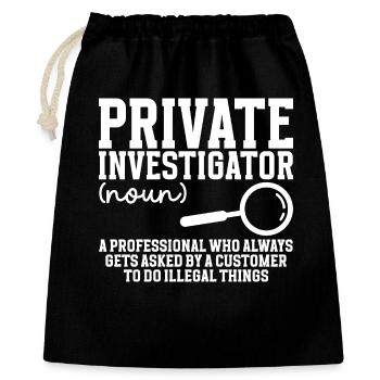 Privatdetektiv-Kostümbeobachtung Privatdetektiv - Geschenkbeutel aus Baumwolle (40 x 50 cm) - Schwarz - Vorne