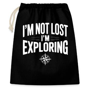 Je ne suis pas perdu, j’explore - Sac cadeau 40 x 50 cm - noir - Devant