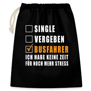Single Vergeben Busfahrer - Geschenkbeutel aus Baumwolle (40 x 50 cm) - Schwarz - Vorne