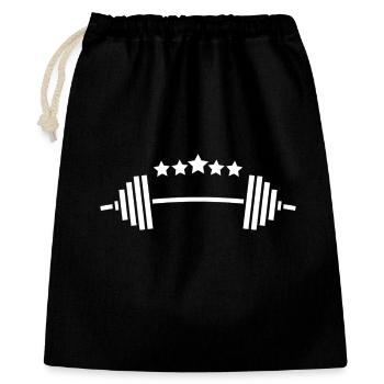 Poids et étoiles : Fitness Power Design - Sac cadeau 40 x 50 cm - noir - Devant
