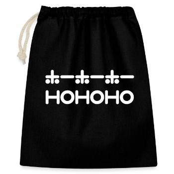 HoHoHo + Texte japonais - Blanc - Sac cadeau 40 x 50 cm - noir - Devant