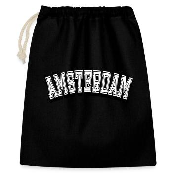 Amsterdam City Design - Geschenkbeutel aus Baumwolle (40 x 50 cm) - Schwarz - Vorne