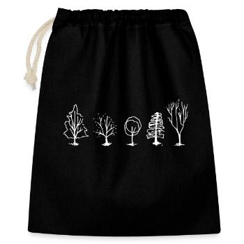 Five Tree Lineart Forest - Gift Bag 40 x 50 cm - black - Front
