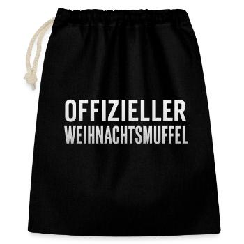 Offizieller Weihnachtsmuffel - Geschenkbeutel aus Baumwolle (40 x 50 cm) - Schwarz - Vorne