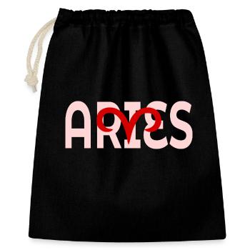 Birthday Aries March April - Gift Bag 40 x 50 cm - black - Front