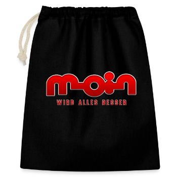 Moin, everything gets better - Gift Bag 40 x 50 cm - black - Front