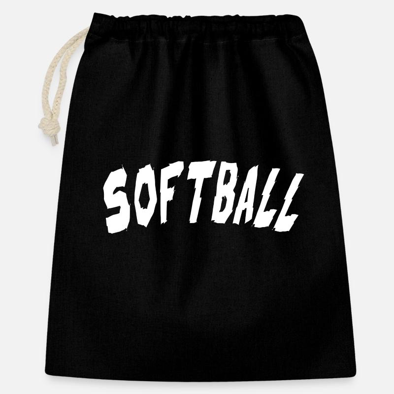 Softball - Geschenkbeutel aus Baumwolle (40 x 50 cm) - Schwarz
